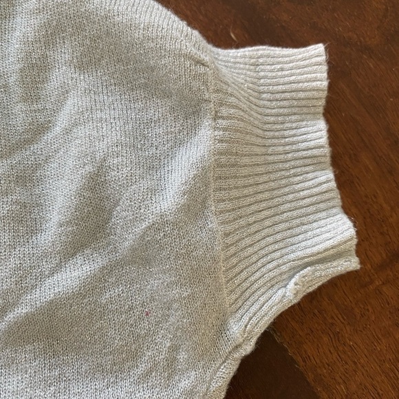 Long Tunic Style Shimmery Silver Sweater - Picture 2 of 5